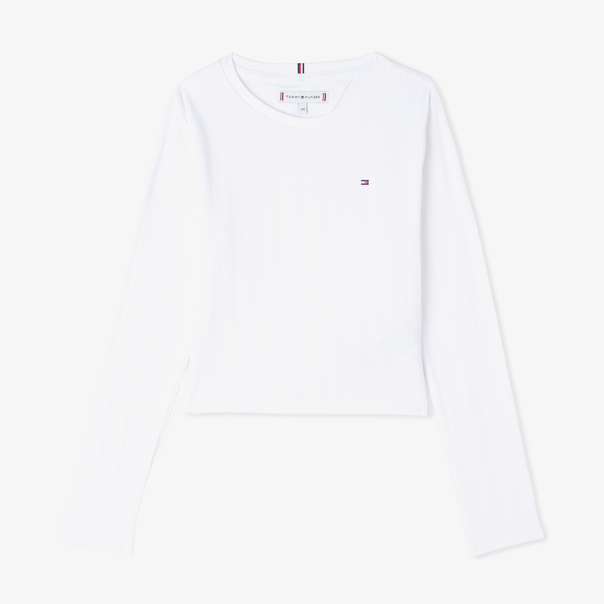  Tommy Hilfiger Pointelle Çocuk Top Beyaz Sweatshirt