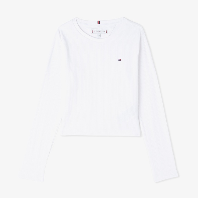  Tommy Hilfiger Pointelle Çocuk Top Beyaz Sweatshirt