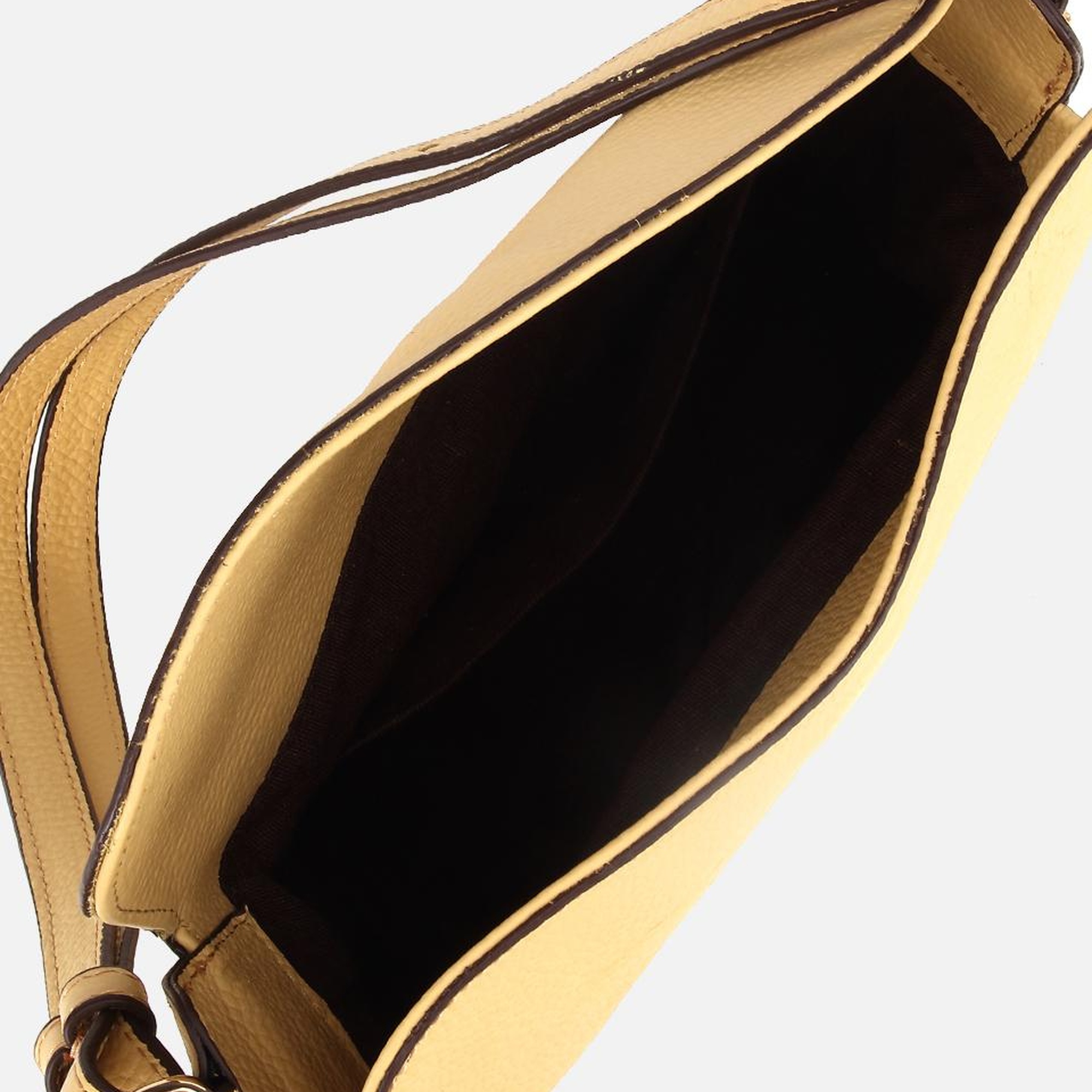 Kadın Deri Sarı Ayarlanabilir Askılı Omuz Çantası