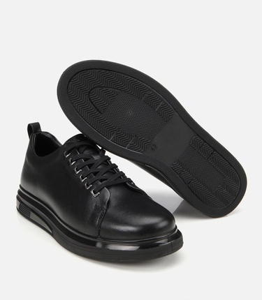  Erkek Deri Siyah Günlük Ayakkabı