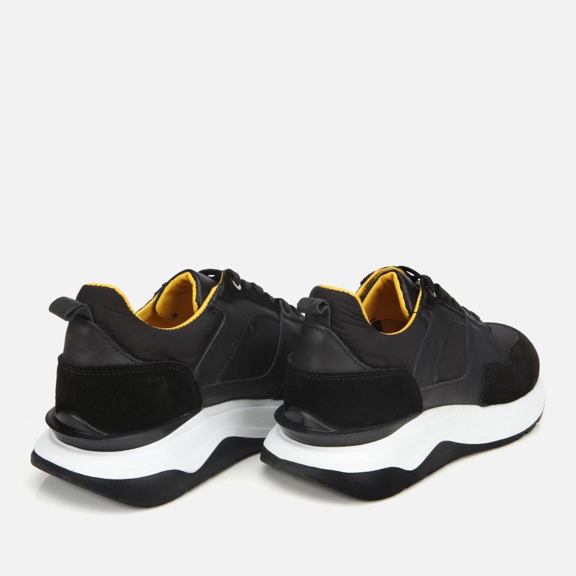 Erkek Süet Deri Siyah Hafif Tabanlı Spor Ayakkabı