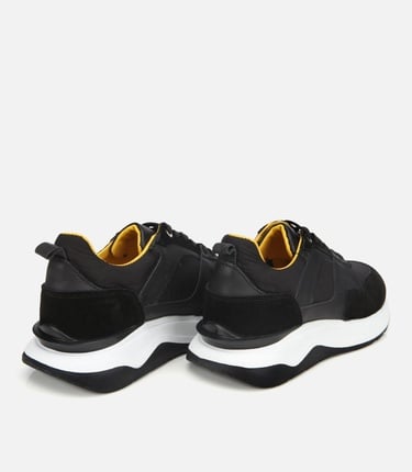  Erkek Süet Deri Siyah Hafif Tabanlı Spor Ayakkabı