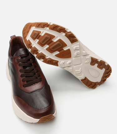  Erkek Deri Kahverengi Spor Ayakkabı