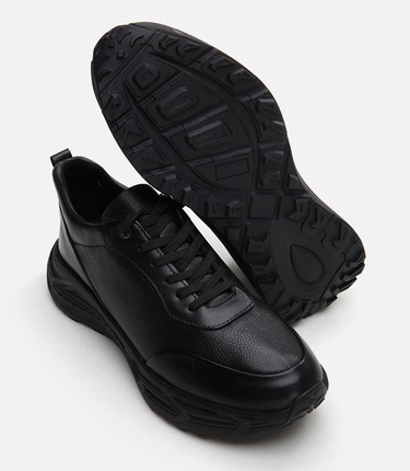  Erkek Deri Siyah Spor Ayakkabı