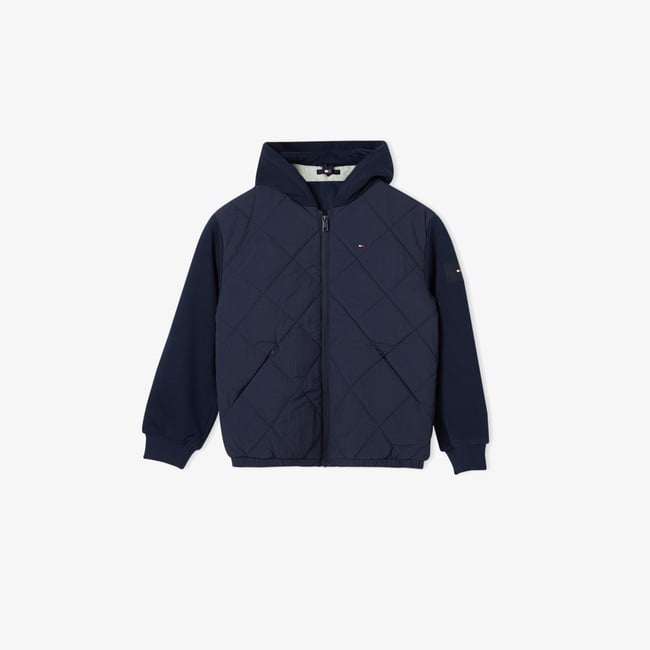  Tommy Hilfiger Mix Media Quilted Çocuk Lacivert Puffer Mont