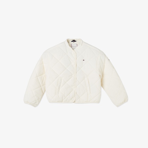  Tommy Hilfiger Quilted Çocuk Beyaz Ceket