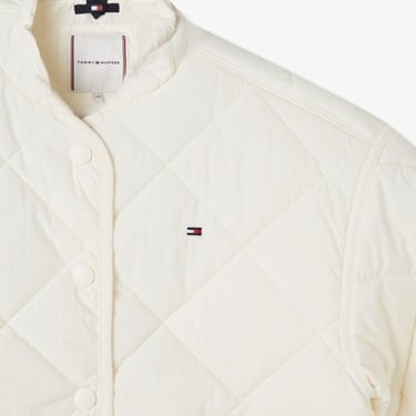  Tommy Hilfiger Quilted Çocuk Beyaz Ceket
