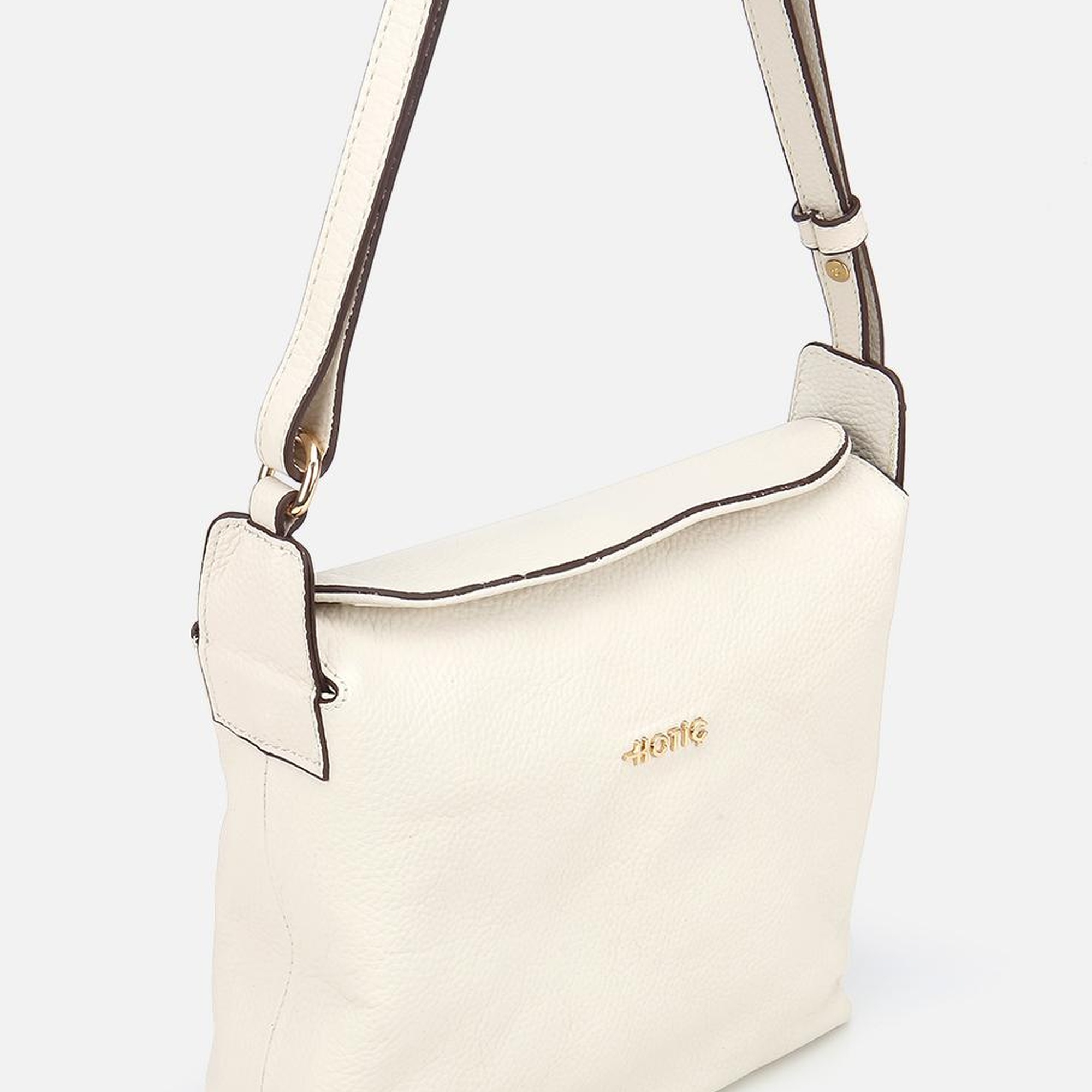 Kadın Deri Ekru Ayarlanabilir Askılı Omuz Çantası