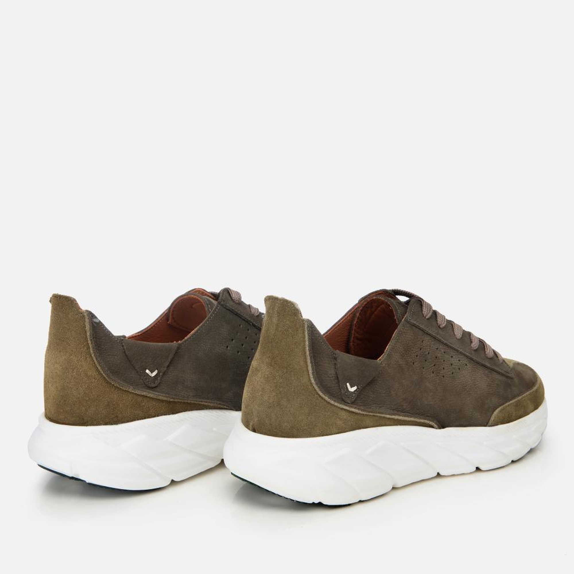 Erkek Nubuk Deri Haki Ultra Hafif Tabanlı Spor Ayakkabı