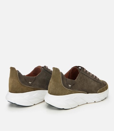  Erkek Nubuk Deri Haki Ultra Hafif Tabanlı Spor Ayakkabı