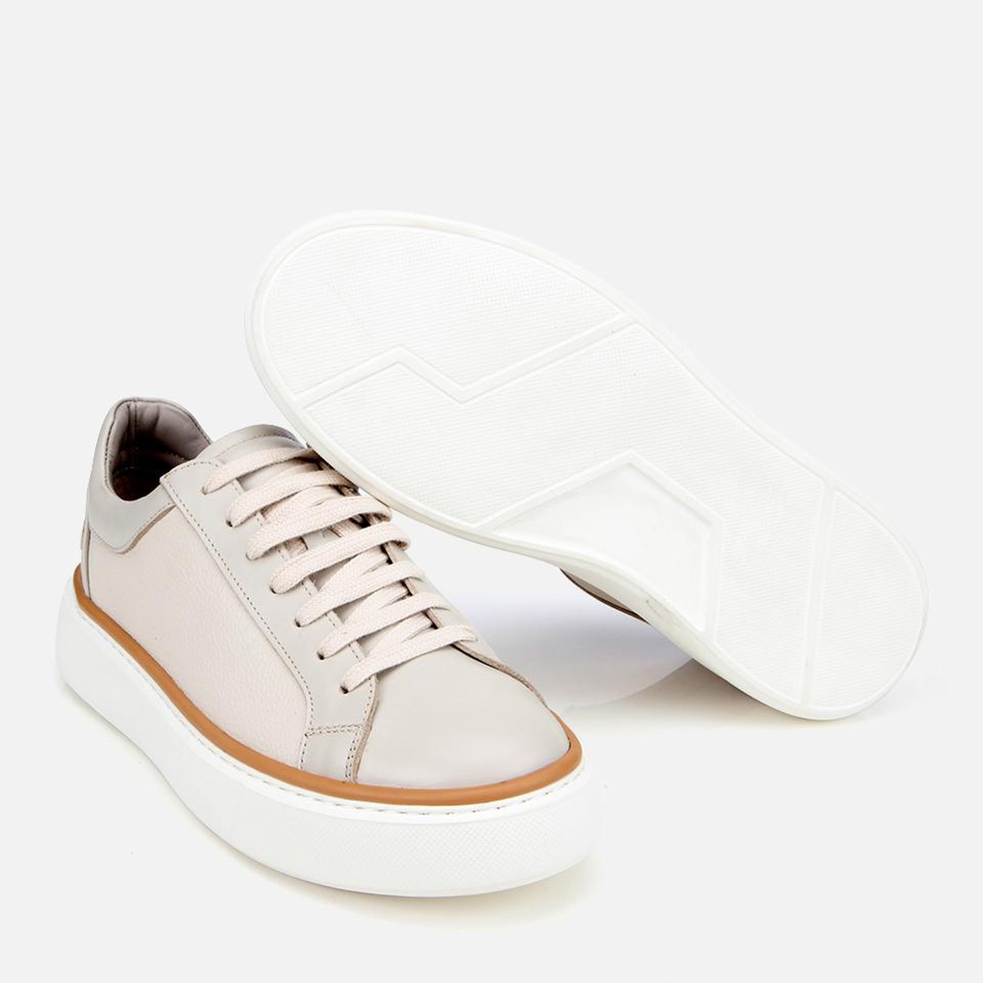 Erkek Deri Bej Günlük Ayakkabı