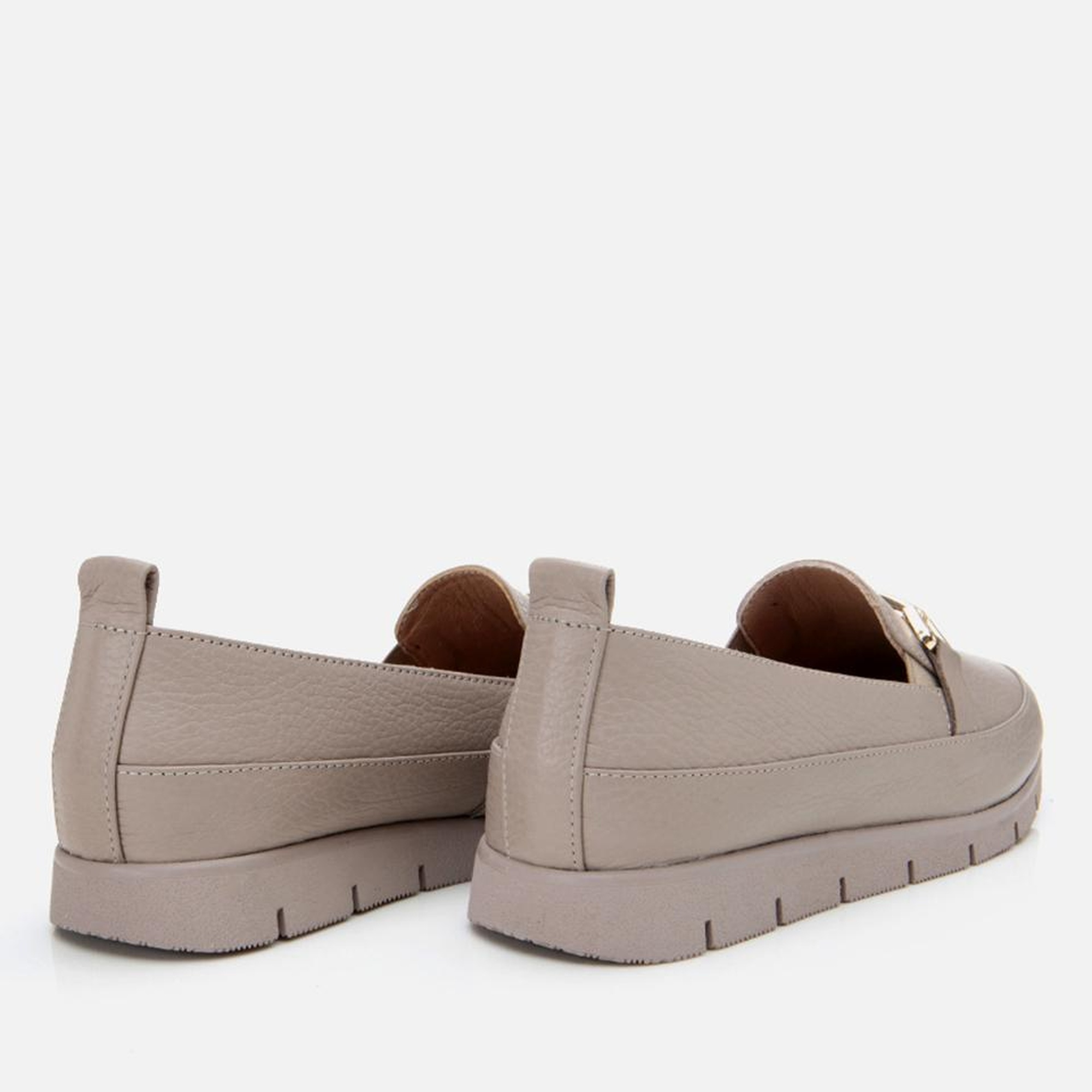 Kadın Deri Vizon Tokalı Loafer