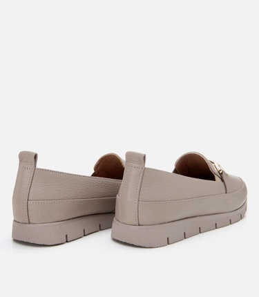  Kadın Deri Vizon Tokalı Loafer