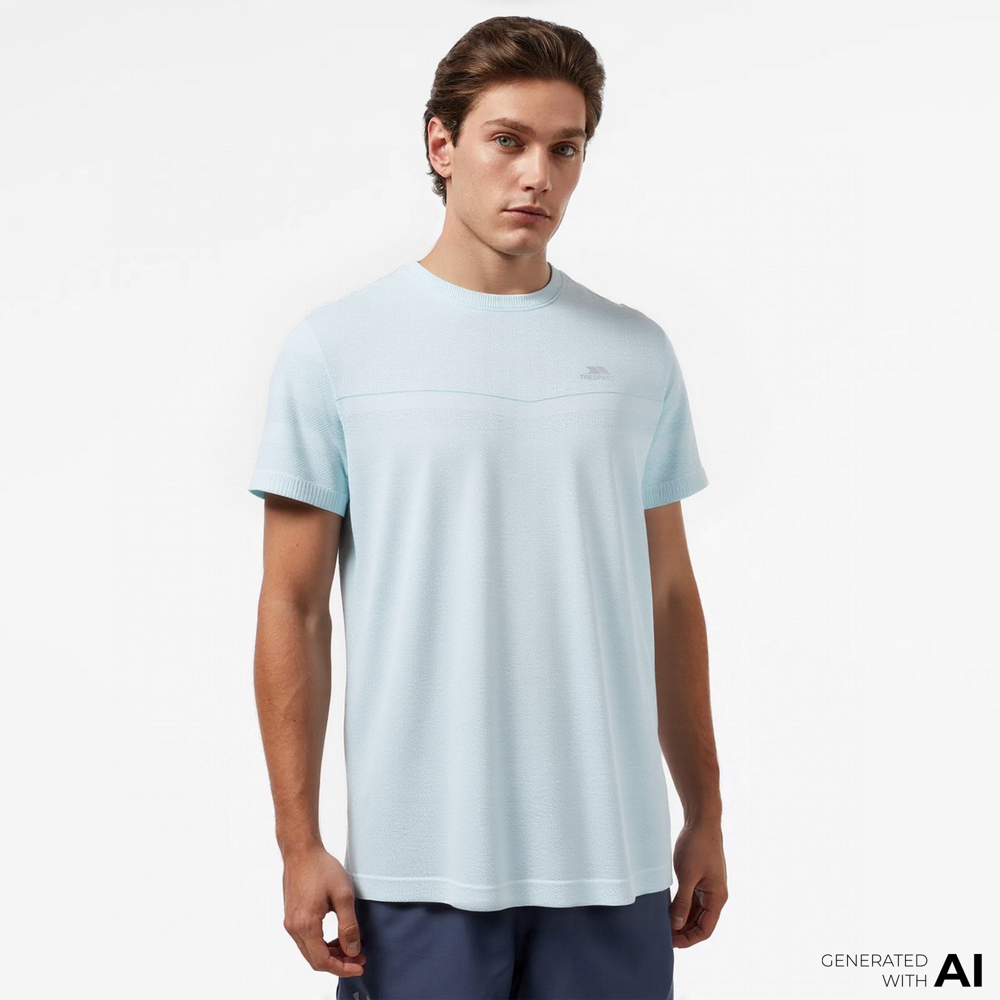 Trespass Chenab Erkek Mavi Antrenman T-Shirt