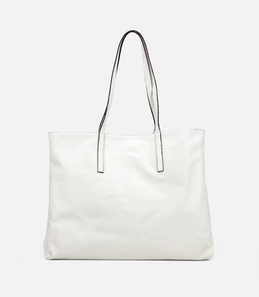  Kadın Deri Ekru Tote Çanta
