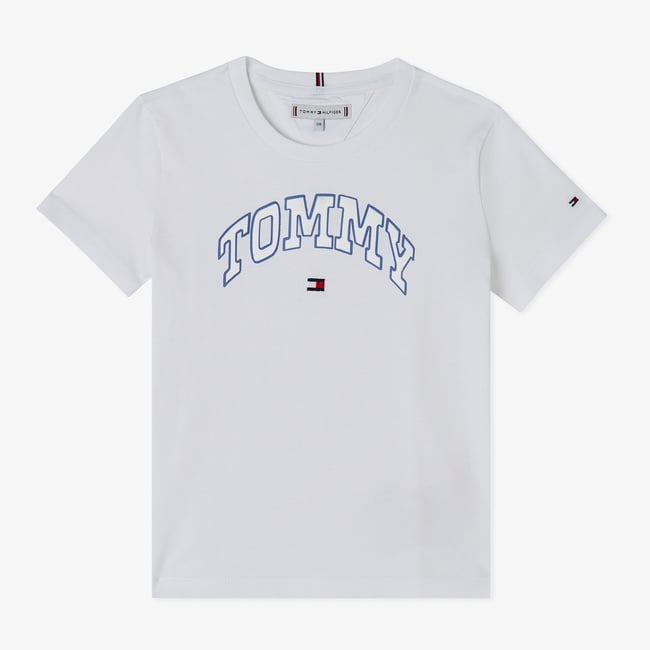  Tommy Hilfiger Varsity Sateen Çocuk Beyaz T-Shirt