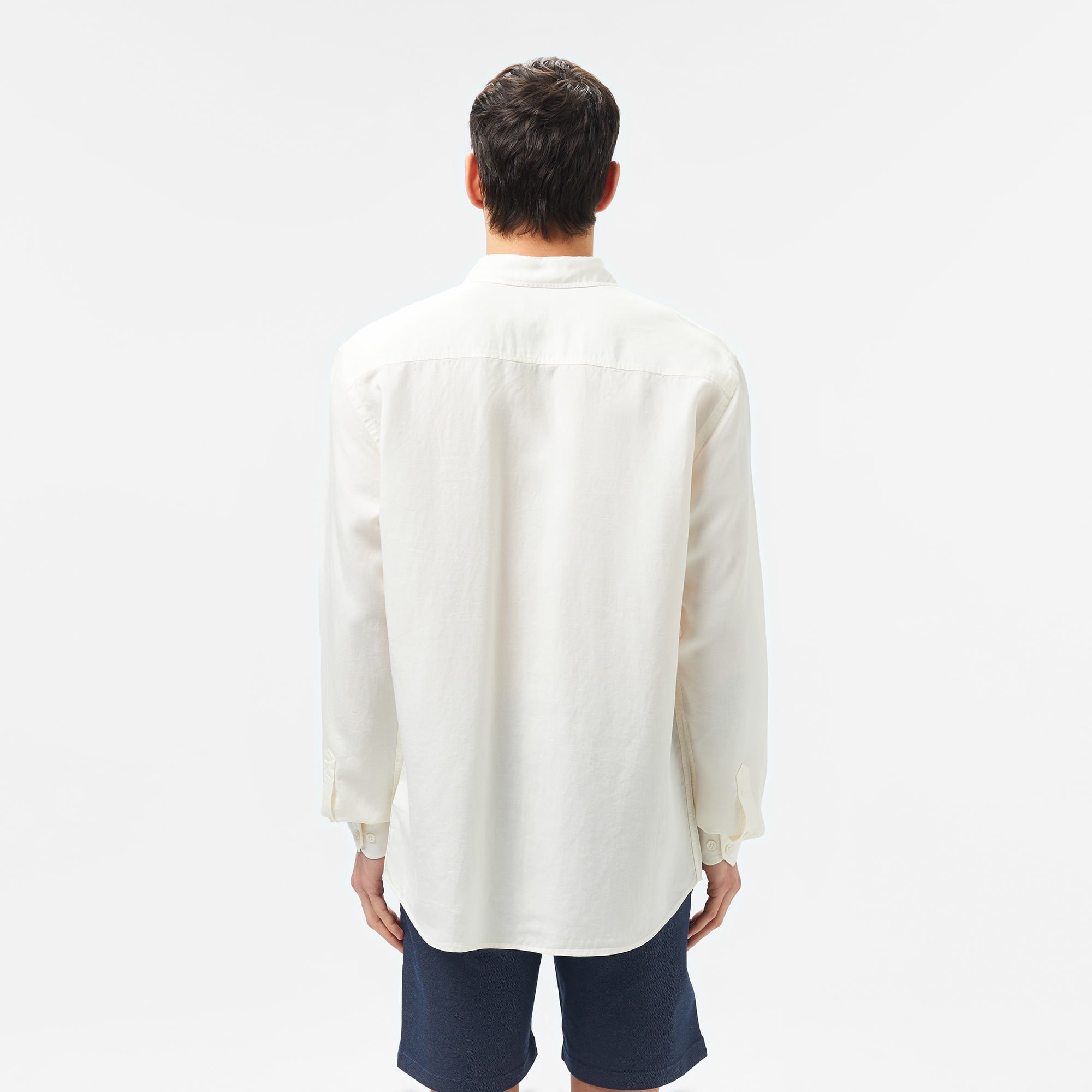 Lacoste Erkek Regular Fit Düğmeli Yaka Beyaz Gömlek