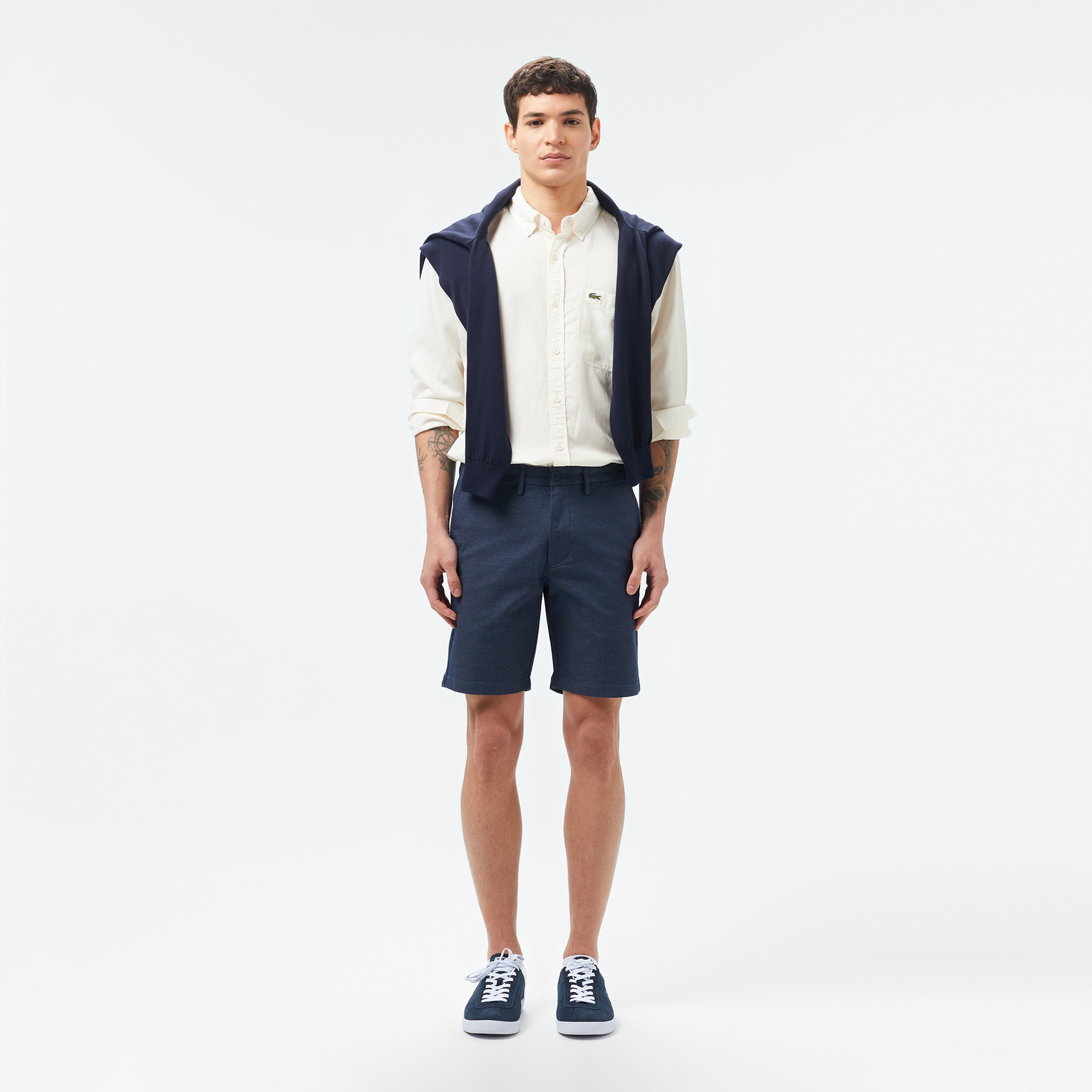 Lacoste Erkek Regular Fit Düğmeli Yaka Beyaz Gömlek