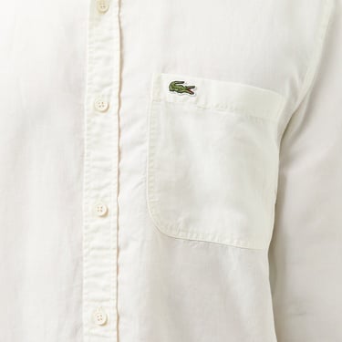  Lacoste Erkek Regular Fit Düğmeli Yaka Beyaz Gömlek