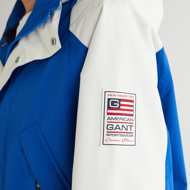  GANT Erkek Lacivert Regular Fit Kapüşonlu Renk Bloklu Mont