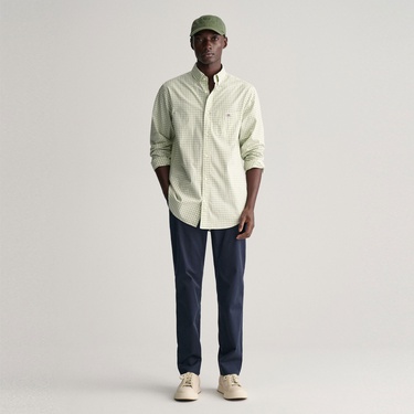  GANT Erkek Yeşil Regular Fit Düğmeli Yaka Kareli Gömlek