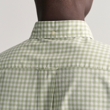  GANT Erkek Yeşil Regular Fit Düğmeli Yaka Kareli Gömlek
