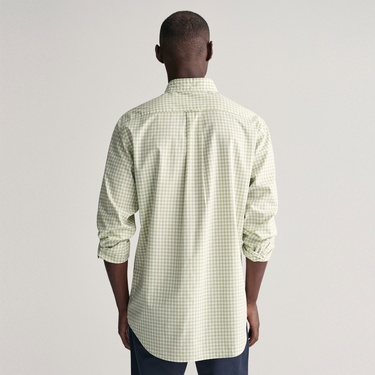  GANT Erkek Yeşil Regular Fit Düğmeli Yaka Kareli Gömlek