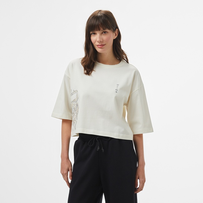  UNITED4 Kadın Krem T-Shirt