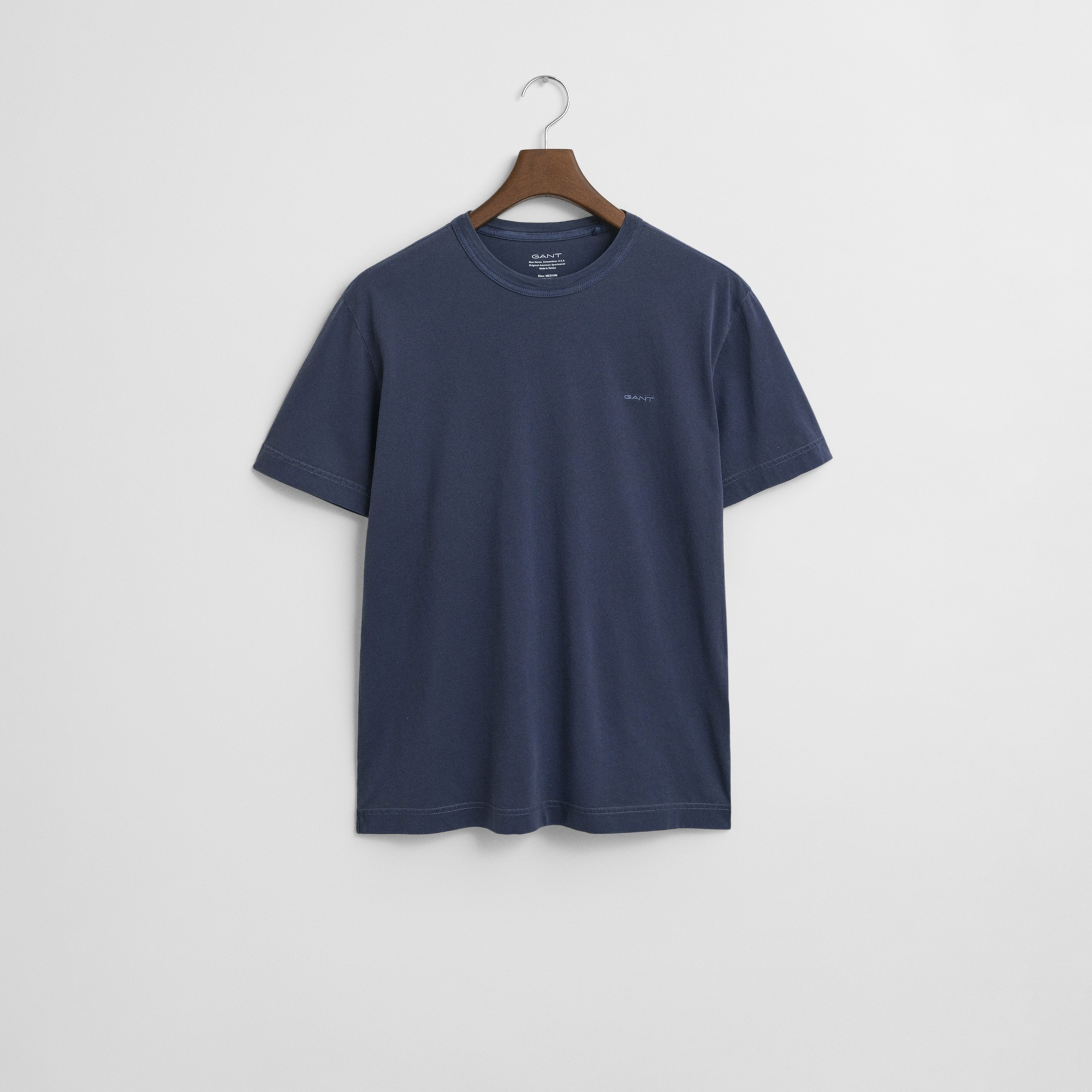 Gant Erkek Lacivert Regular Fit Bisiklet Yaka T-Shirt