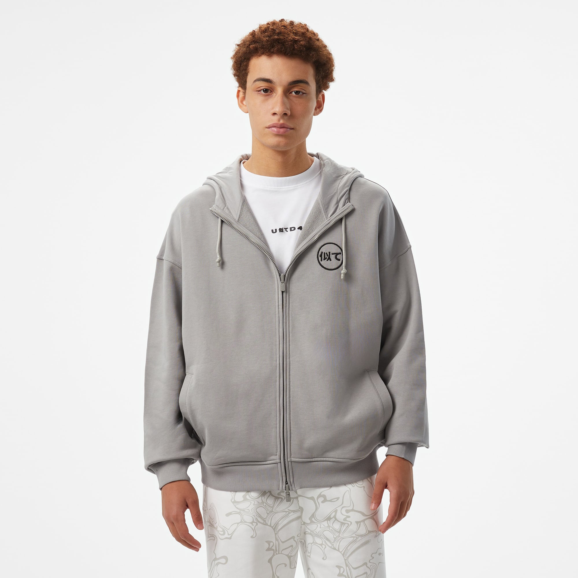  UNITED4 Erkek Gri Oversize T-Shirt