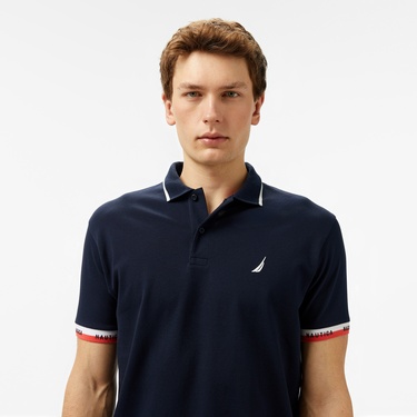  Nautica Erkek Lacivert Classic Fit Polo Yaka T-Shirt