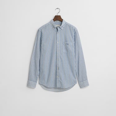  GANT Erkek Lacivert Regular Fit Düğmeli Yaka Çizgili Gömlek