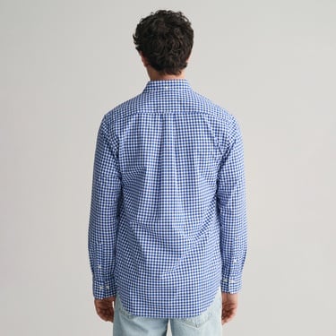 GANT Erkek Mavi Regular Fit Düğmeli Yaka Kareli Gömlek