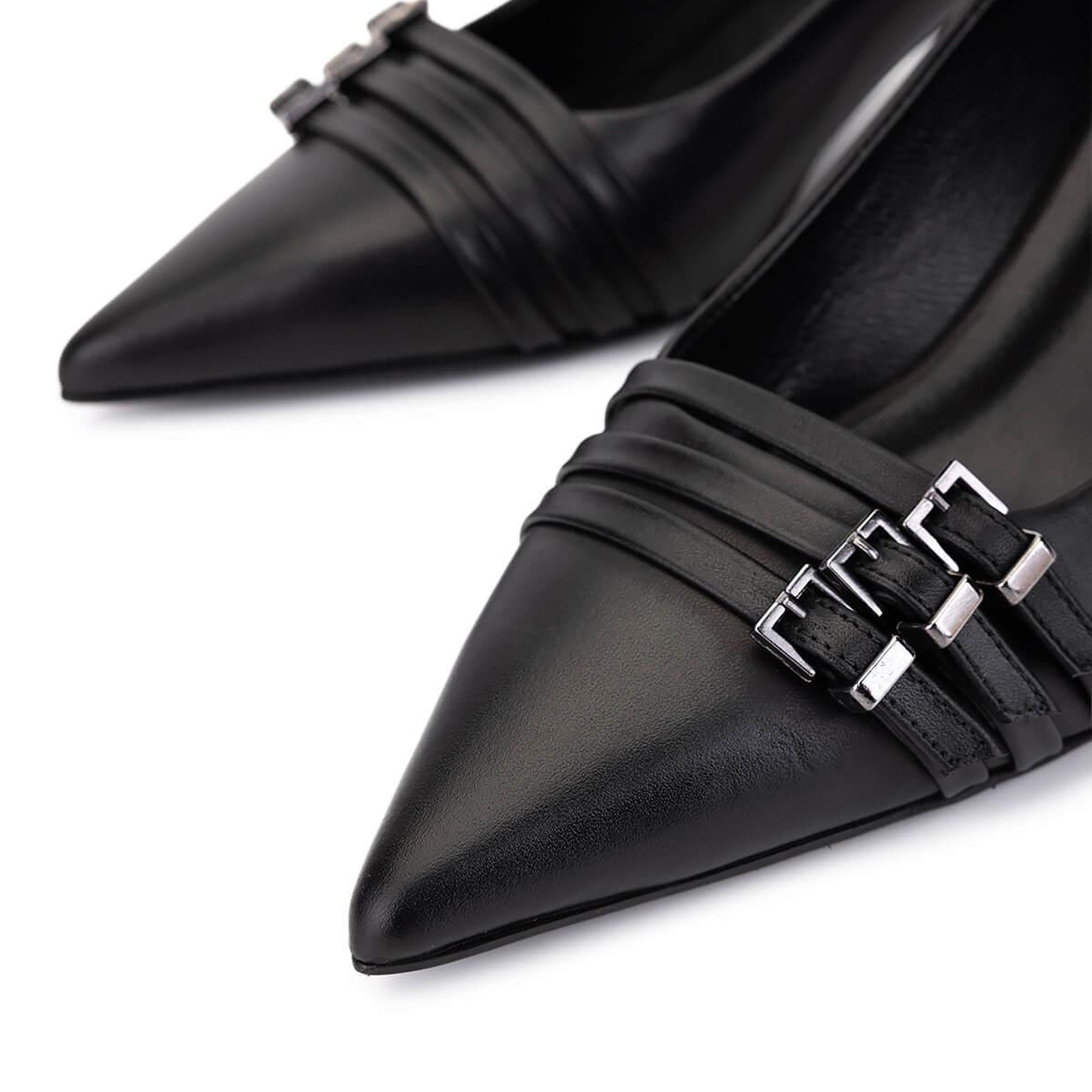 Tamer Tanca Kadın Hakiki Deri Siyah Deri Topuklu Ayakkabı