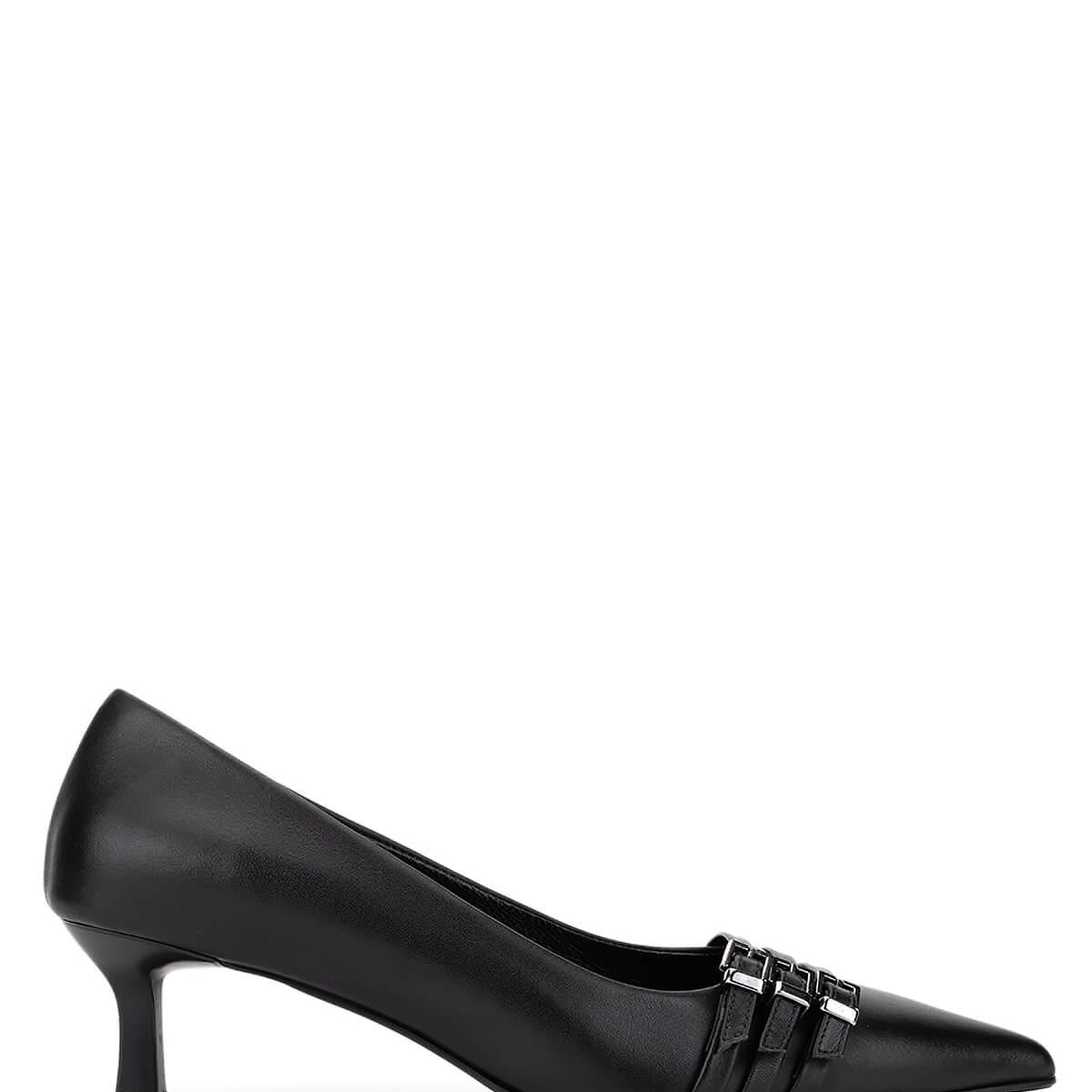 Tamer Tanca Kadın Hakiki Deri Siyah Deri Topuklu Ayakkabı