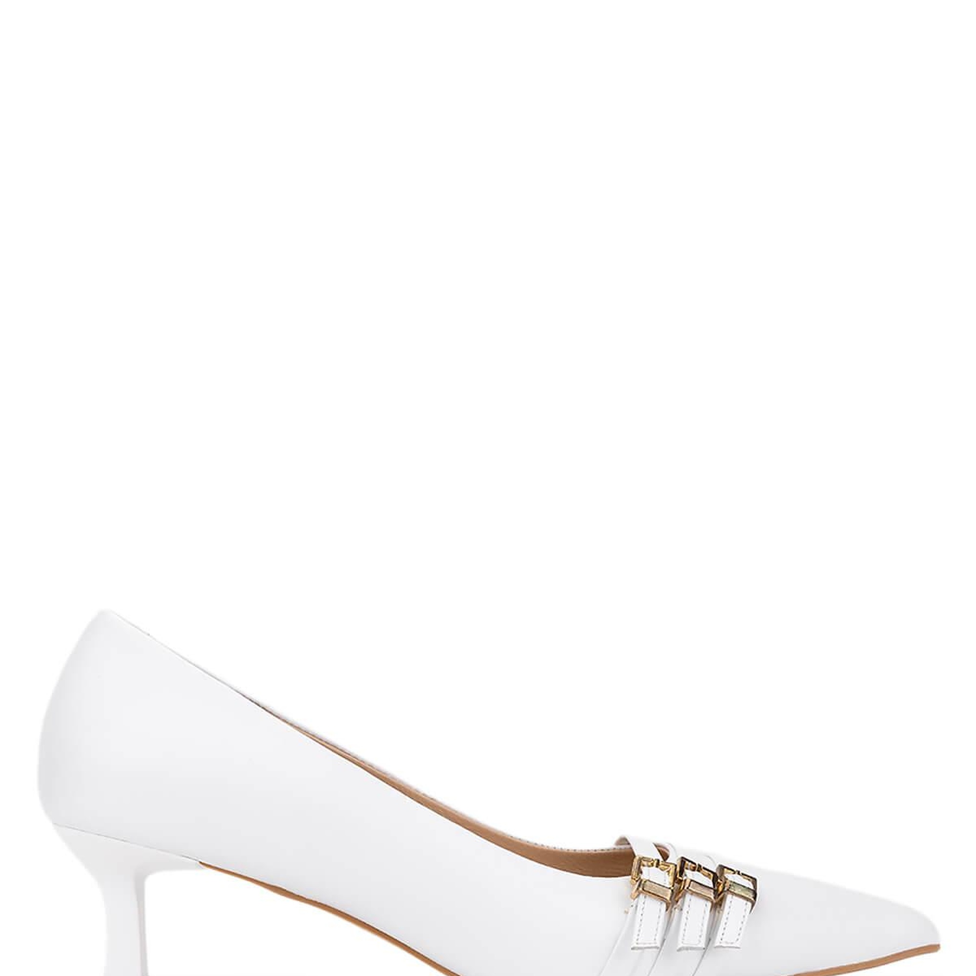 Tamer Tanca Kadın Hakiki Deri Kırık Beyaz Topuklu Ayakkabı