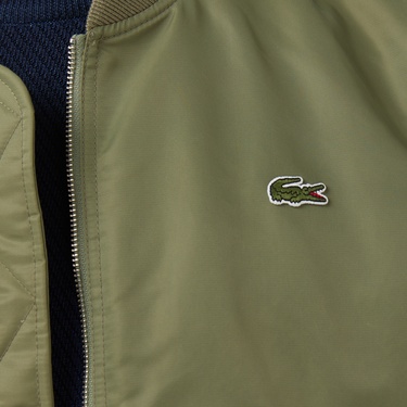  Lacoste Erkek Hakim Yaka Haki Bomber Ceket