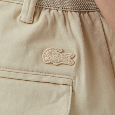  Lacoste Erkek Tapered Fit Krem Bermuda Şort