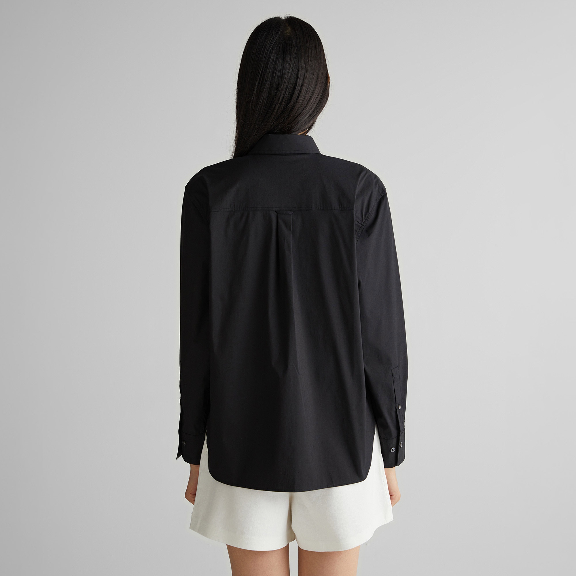 GANT Kadın Siyah Klasik Yaka Gömlek