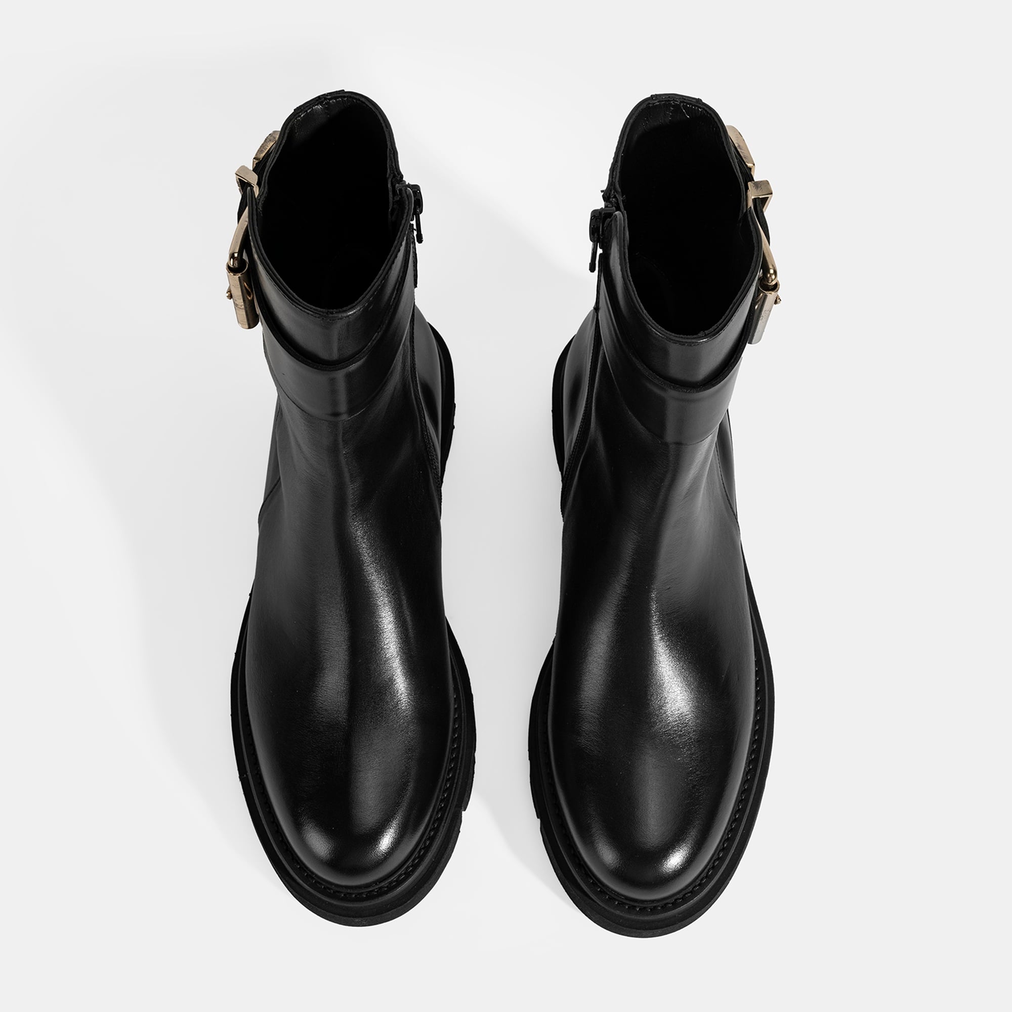 Luca Grossi Kadın Siyah Metal Tokalı Deri Bot