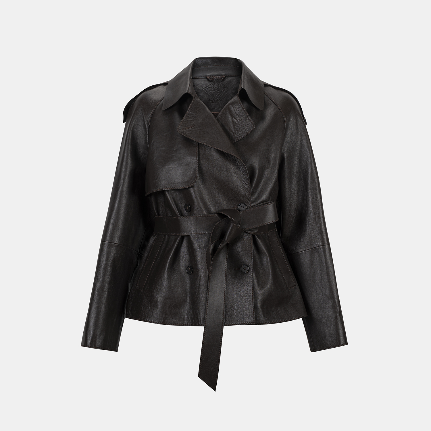  Amadika Kahve Kadın Deri Trençkot