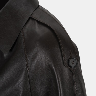  Amadika Kahve Kadın Deri Trençkot