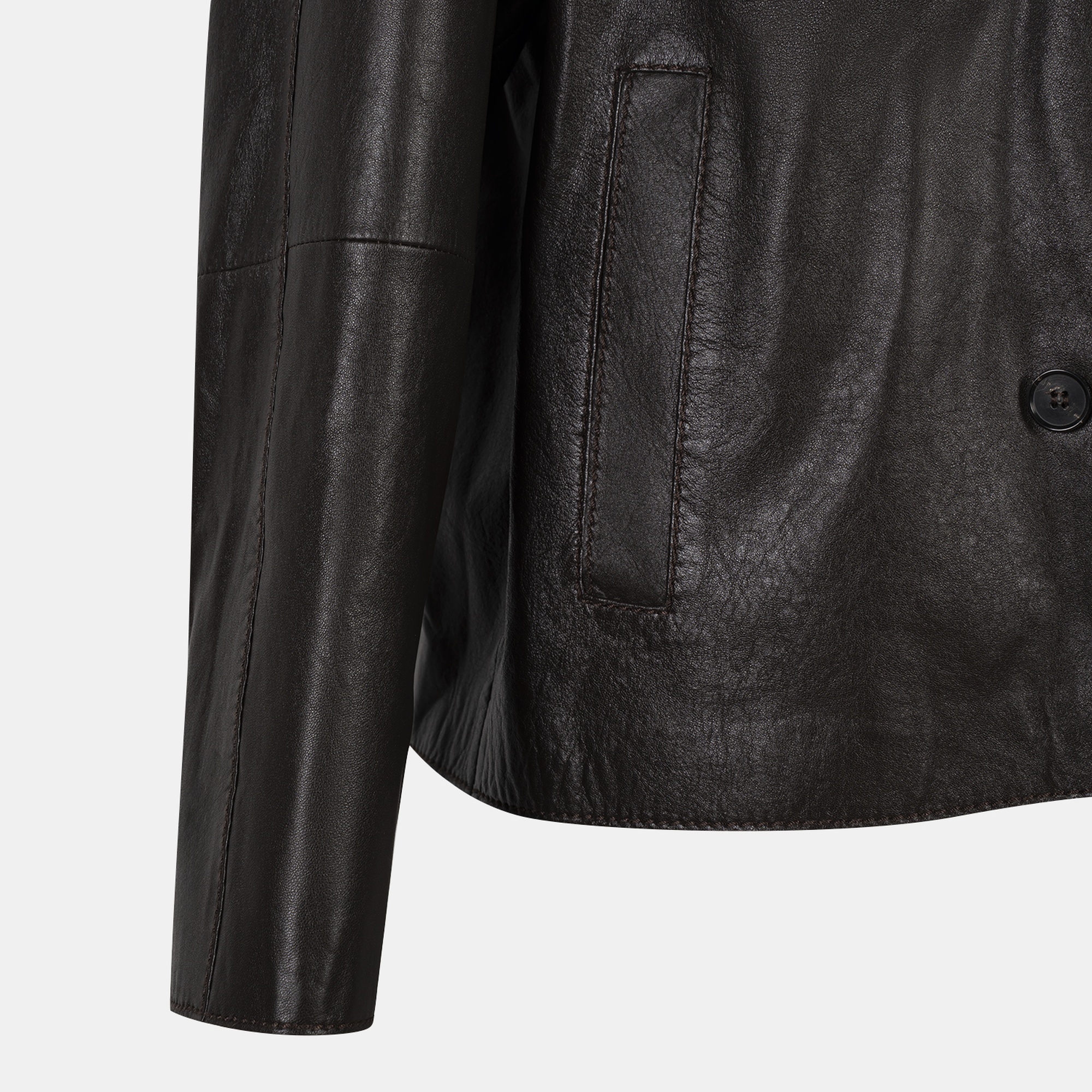 Amadika Kahve Kadın Deri Trençkot