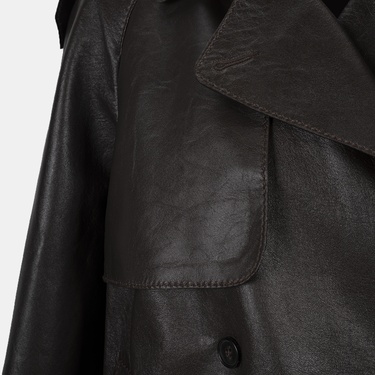  Amadika Kahve Kadın Deri Trençkot