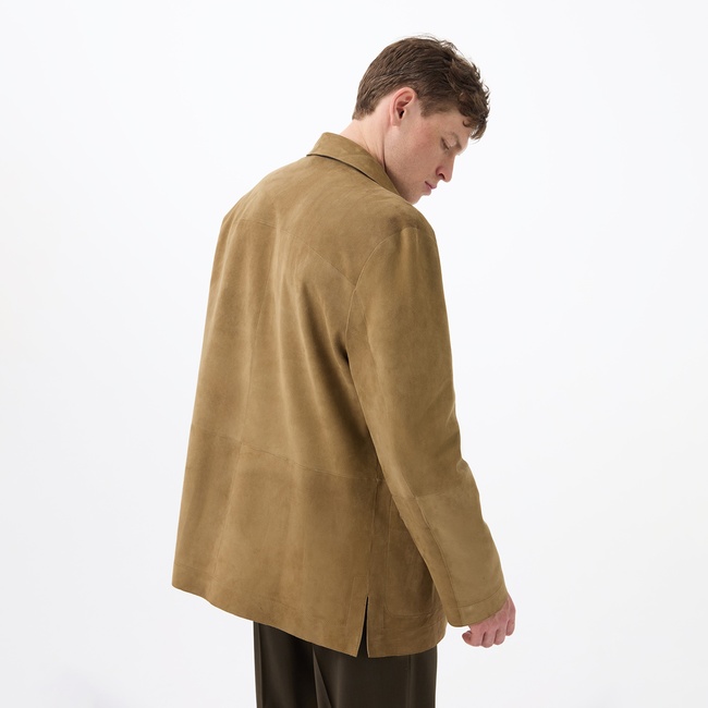  Anoki Haki Erkek Çift Taraflı Süet Deri Mont