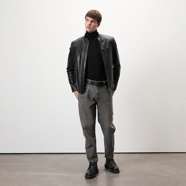  Dugan Siyah Erkek Deri Mont