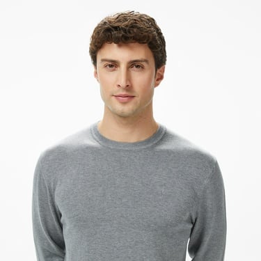  Calvin Klein Supima Cotton Crew Erkek Gri Triko