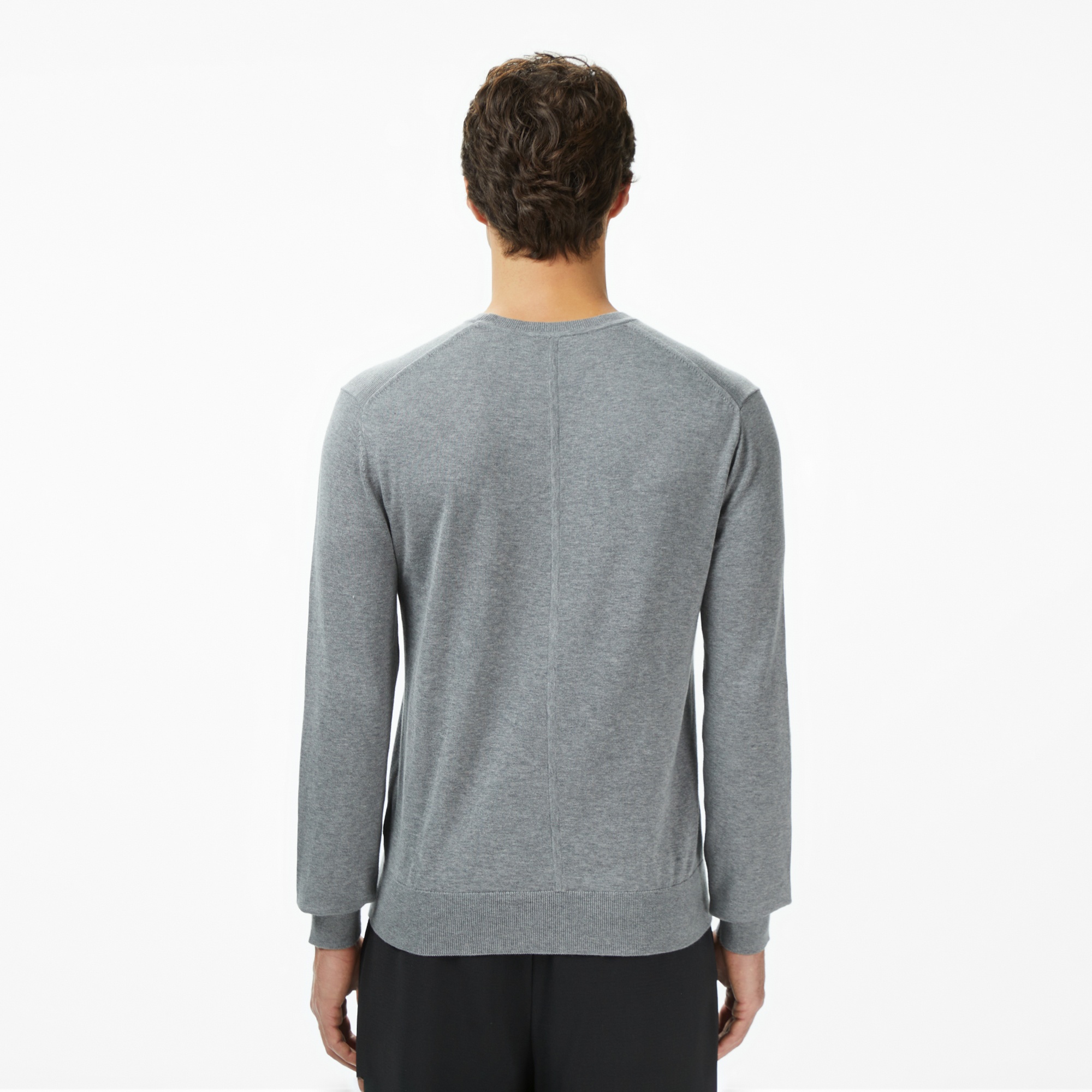 Calvin Klein Supima Cotton Crew Erkek Gri Triko