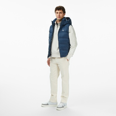  Calvin Klein Nylon Zip Off Hood Down Puf Erkek Mavi Yelek