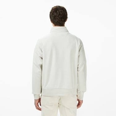  Calvin Klein Premium Terry Micro Monologo Erkek Beyaz Sweatshirt